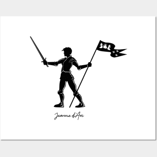 Joan of Arc black silhouette Posters and Art